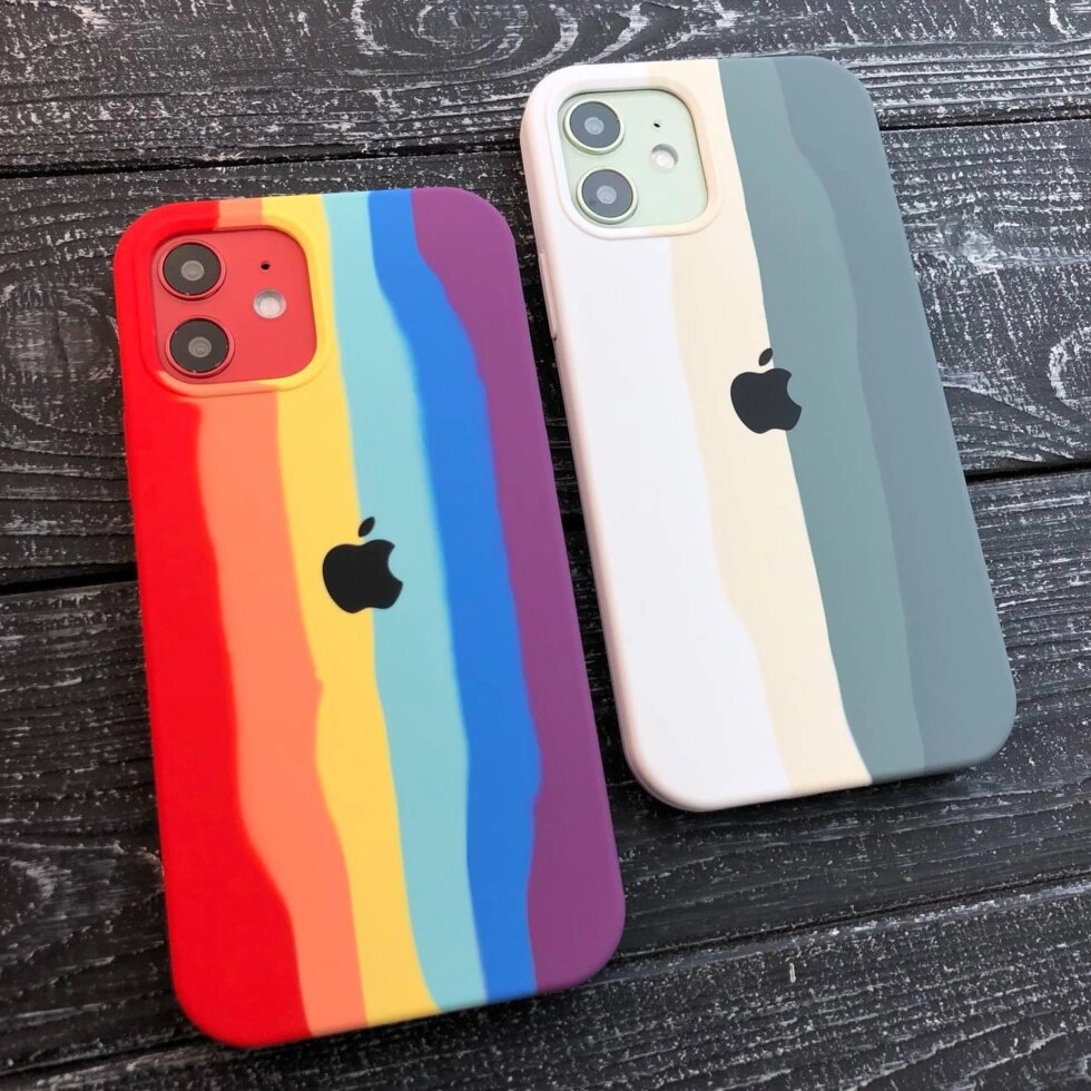 Чохол накладка Rainbow бампер панель iPhone 11 X 12 13 від компанії da1 - фото 1