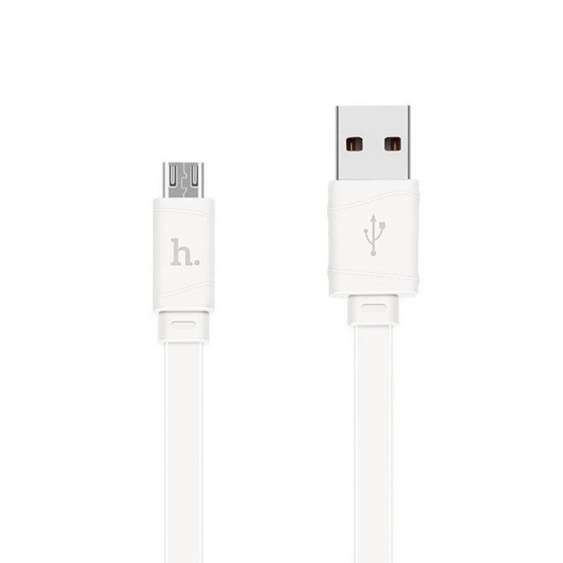 Дата кабель Hoco X5 Bamboo USB to MicroUSB (100 см) плоский білий від компанії da1 - фото 1