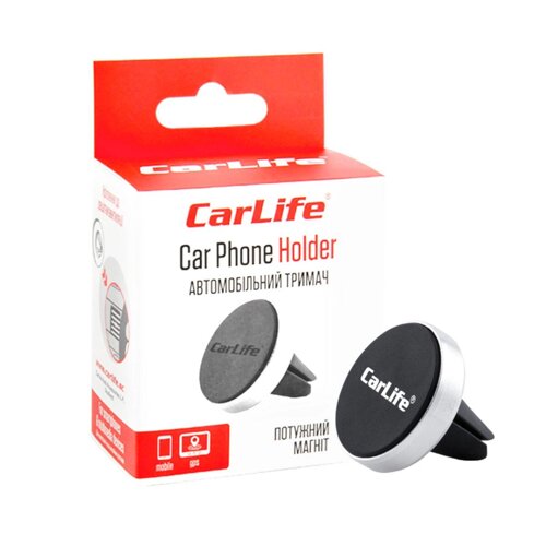 Тримач мобільного телефона автомобільний Carlife магнітний на дефлектор