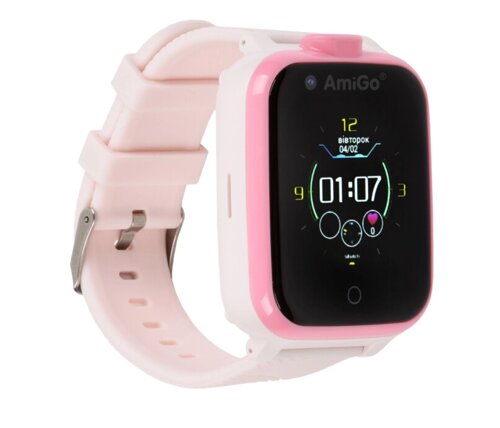 Дитячий смарт-годинник із відеодзвінком AmiGo GO006 GPS 4G Wi-Fi VIDEOCALL Pink Рожеві