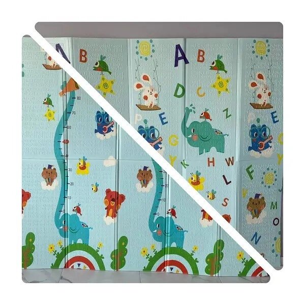 Дитячий ігровий двосторонній килимок Слонік та Звірі 200х180х0.8см від компанії da1 - фото 1