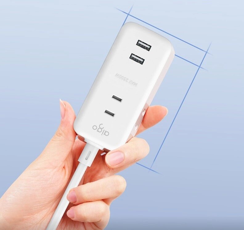 Фільтр подовжувач Aigo AC0320 Power Strip (3 розетки + 2 порти USB) 1 метр від компанії da1 - фото 1