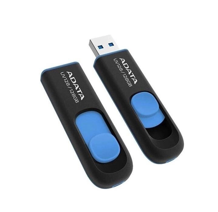 Флеш накопичувач A- Data AUV 128 256 GB USB 3.2 (AUV128-256G-RBE) чорно-синій від компанії da1 - фото 1