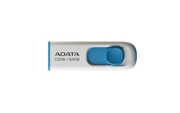 Флеш накопичувач A-Data Classic C008 64 ГБ USB 2.0 білий із блакитним від компанії da1 - фото 1