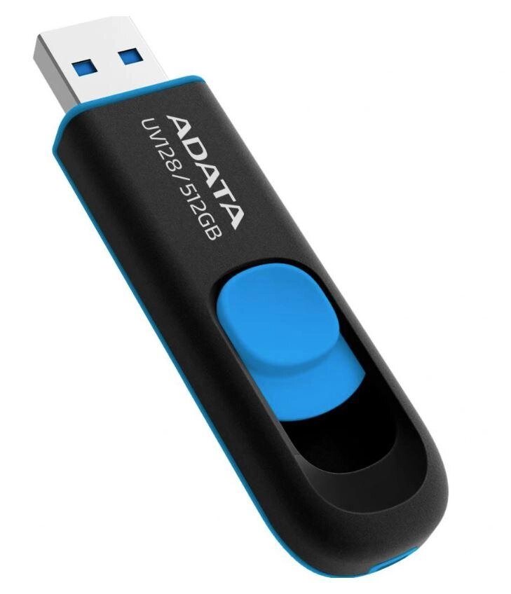 Флеш накопичувач A-DATA USB 3.2 UV 128 512 Gb чорно-синій від компанії da1 - фото 1