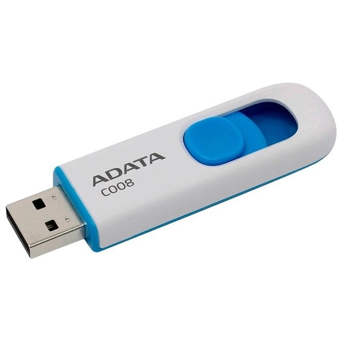 Флешнакопичувач A- Data C008 32 ГБ USB 2.0 білий із блакитним від компанії da1 - фото 1