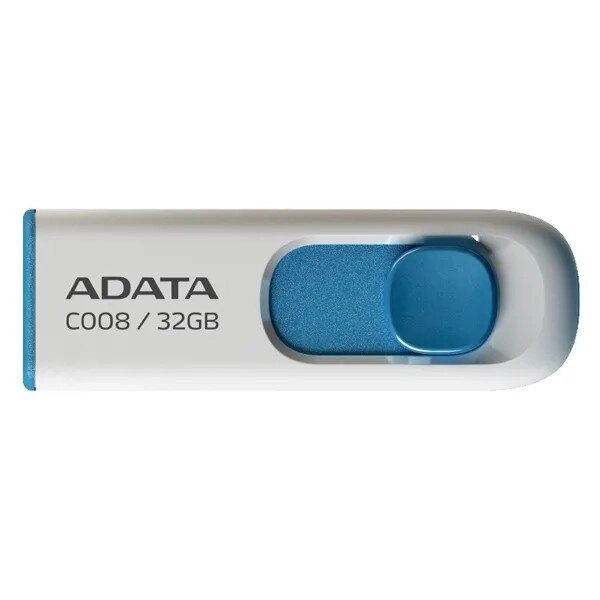 Флешнакопичувач A- Data C008 32 ГБ USB 2.0 білий із блакитним від компанії da1 - фото 1