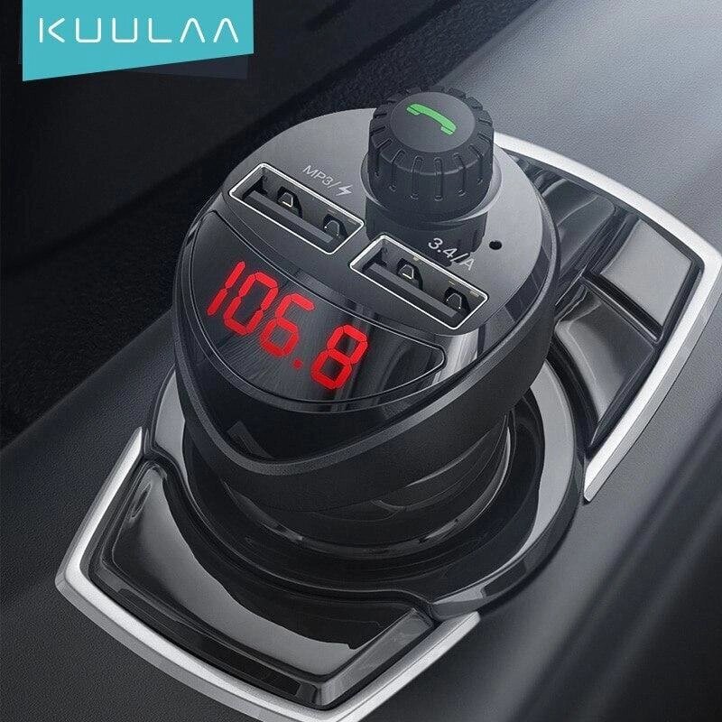 Fm-модулятор Bluetooth приймач автомобільний комбайн все в одному Kuulaa LC-01 від компанії da1 - фото 1