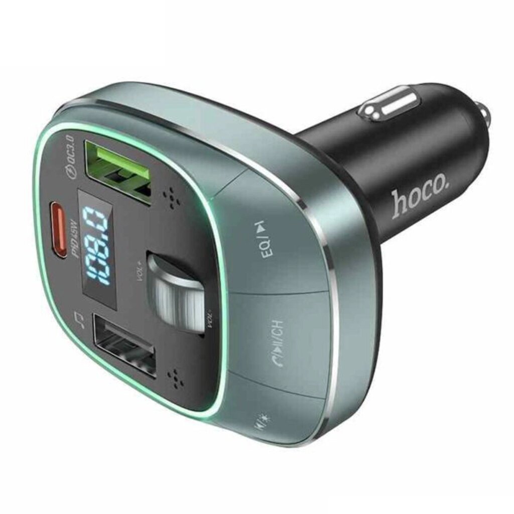 FM трансмітер адаптер для авто HOCO E76 Pole BT FM transmitter 3 usb 45W сірий від компанії da1 - фото 1