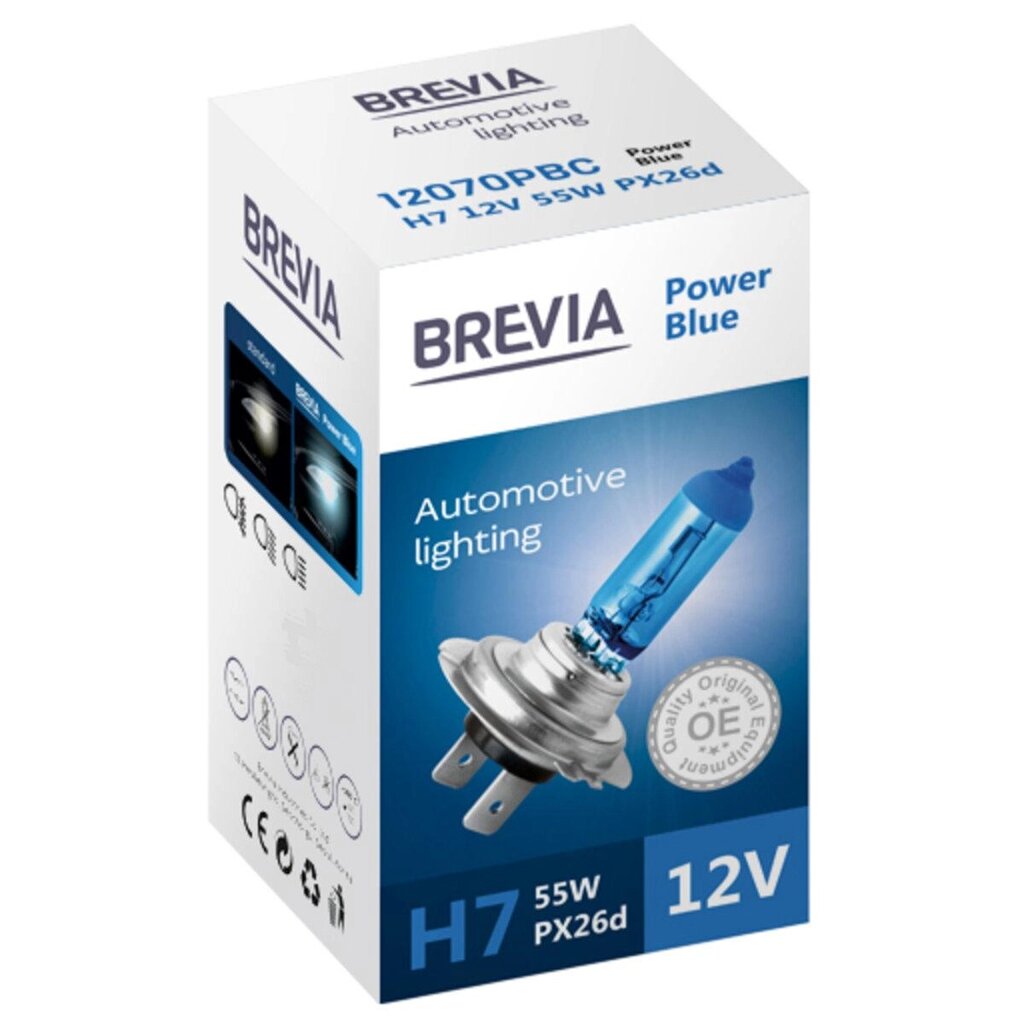 Галогенова лампа Brevia H7 12 V 55 W PX26d Power Blue CP від компанії da1 - фото 1