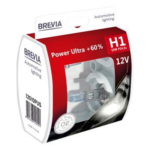 Галогенова лампа Brevia H1 12 V 55 W P14.5s Power Ultra +60% S2