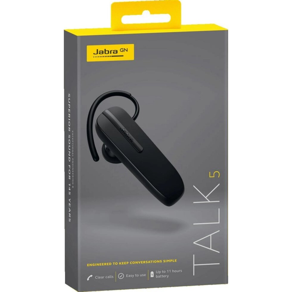 Гарнітура Bluetooth Jabra Talk 5 100-92046900-60 чорна від компанії da1 - фото 1