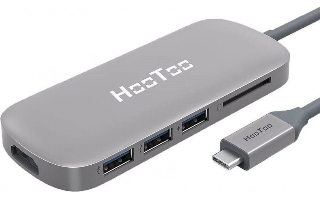 Хаб адаптер HooToo USB-C 3.1 with Type C Charging Port HDMI Output Card Reader, 3 USB 3.0 Ports HT-UC001 від компанії da1 - фото 1