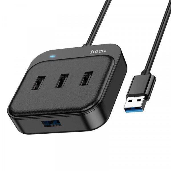 Хаб концентратор Hoco HB31 Easy 4 in 1 (USB to USB3.0+USB2.0*3) 1.2m 6931474784896 від компанії da1 - фото 1