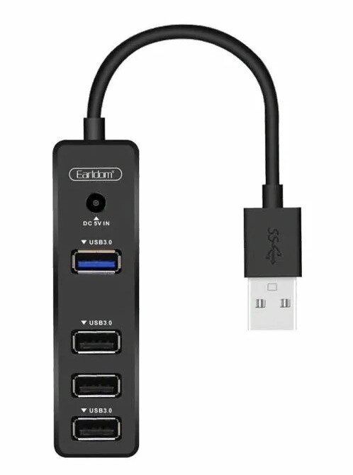 Хаб розгалужувач Type-C на 4 спідниці порту Earldom ET-HUB08 USB 4 in 1 Hub від компанії da1 - фото 1