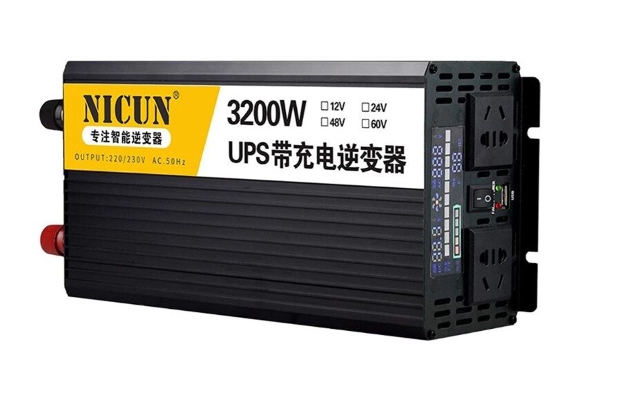 Інвертор Nicun SFX24-220 1200W/ 3200W DC 24V — AC 220 V з функцією заряджання акумулятора від компанії da1 - фото 1