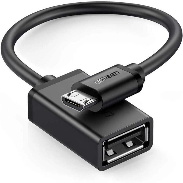 Кабель-адаптер UGREEN US133 MicroUSB Male — USB-A Female + OTG чорний (10396) від компанії da1 - фото 1