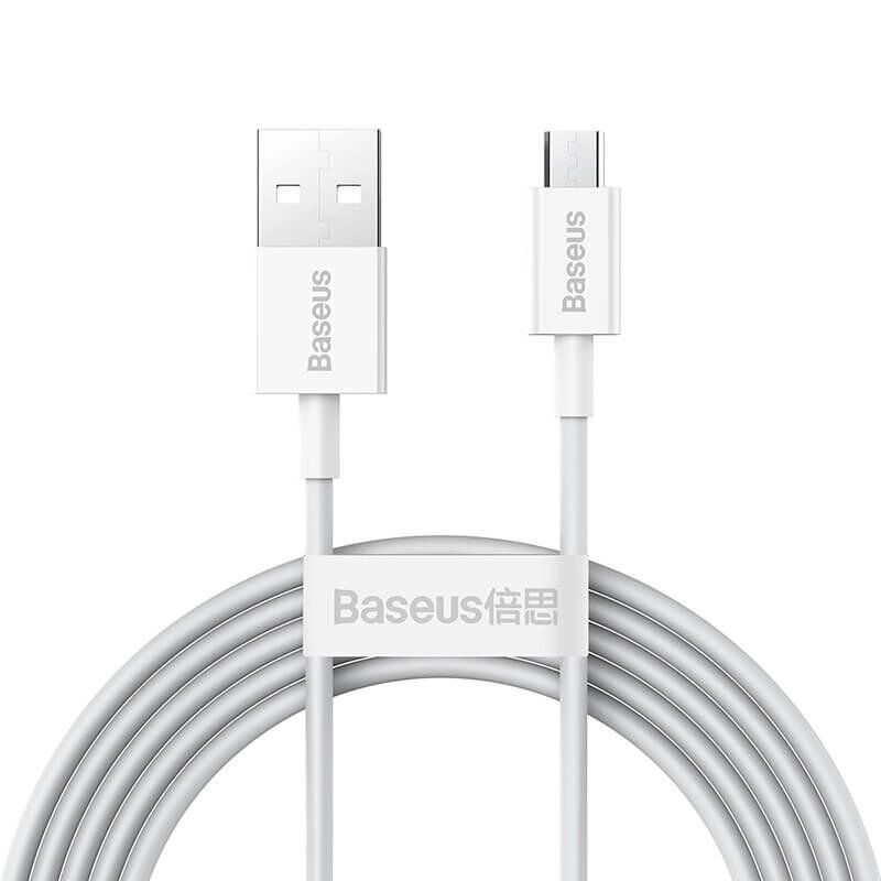 Кабель BASEUS 2 метри Micro USB Superior Series 2m (CAMYS-A02) білий від компанії da1 - фото 1