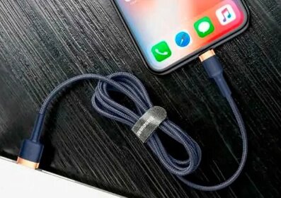 Кабель Baseus cafule Cable USB для iPhone 2.4 A 0.5 m CALKLF-AV3 золотисто-синій від компанії da1 - фото 1