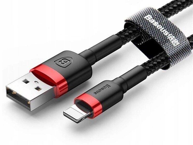 Кабель Baseus Cafule Lightning USB 1.5 A 2m Black-Red CALKLF-C19 від компанії da1 - фото 1