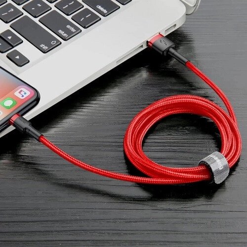 Кабель Baseus Cafule Lightning USB 1.5 A 2m Red CALKLF-C09 від компанії da1 - фото 1