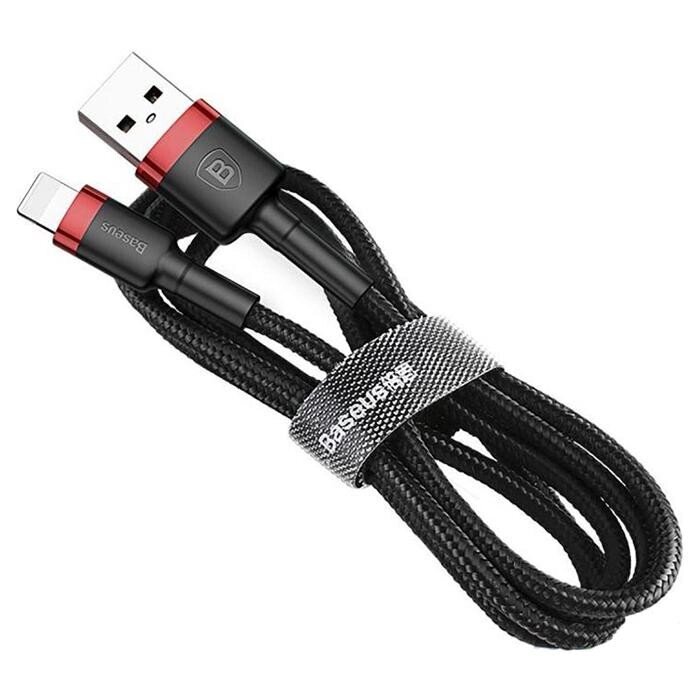 Кабель Baseus Cafule Lightning USB 2 A 3m Black-Red CALKLF-R91 від компанії da1 - фото 1