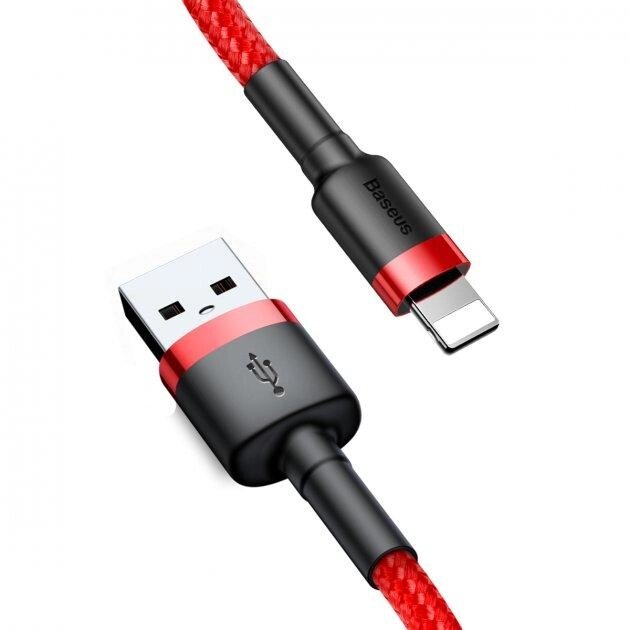 Кабель Baseus Cafule USB — Lightning 0.5m CALKLF-A09 червоний від компанії da1 - фото 1