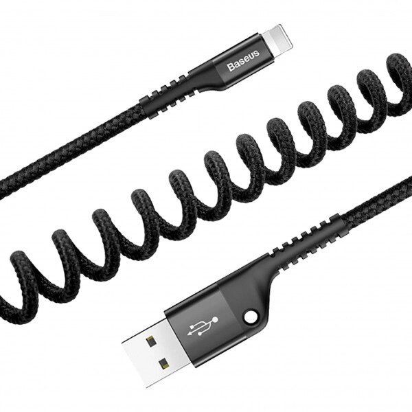 Кабель Baseus Fish eye Spring Data USB Type-C 2 A 1m Black CATSR-01 від компанії da1 - фото 1