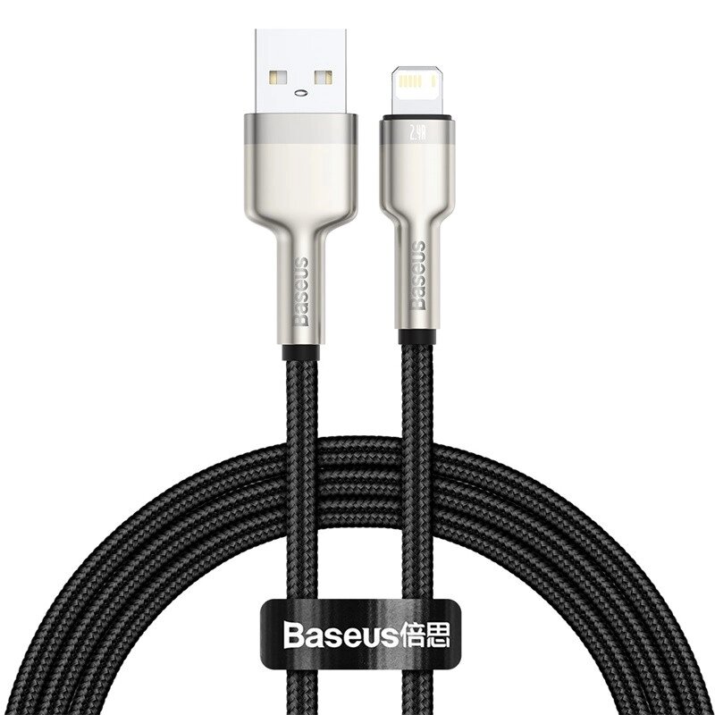 Кабель BASEUS Lightning Cafule Series Metal Data Cable |1M, 2.4A| (CALJK-A05) від компанії da1 - фото 1