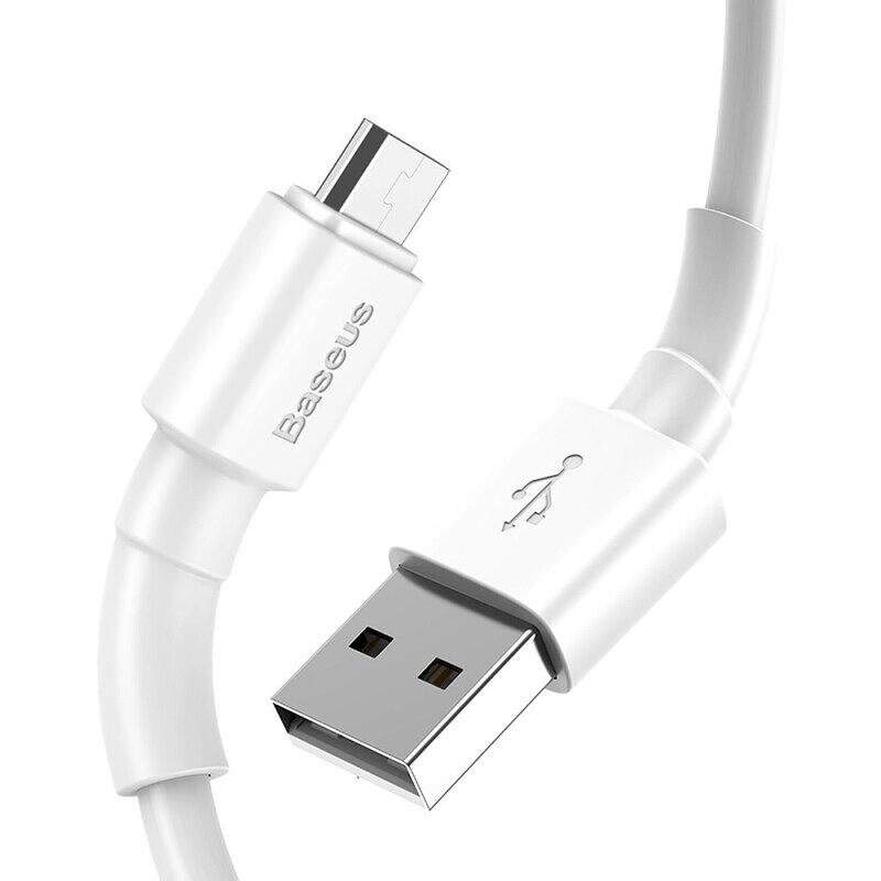 Кабель Baseus Mini White USB Cable For Micro 2.4 A 1m White від компанії da1 - фото 1