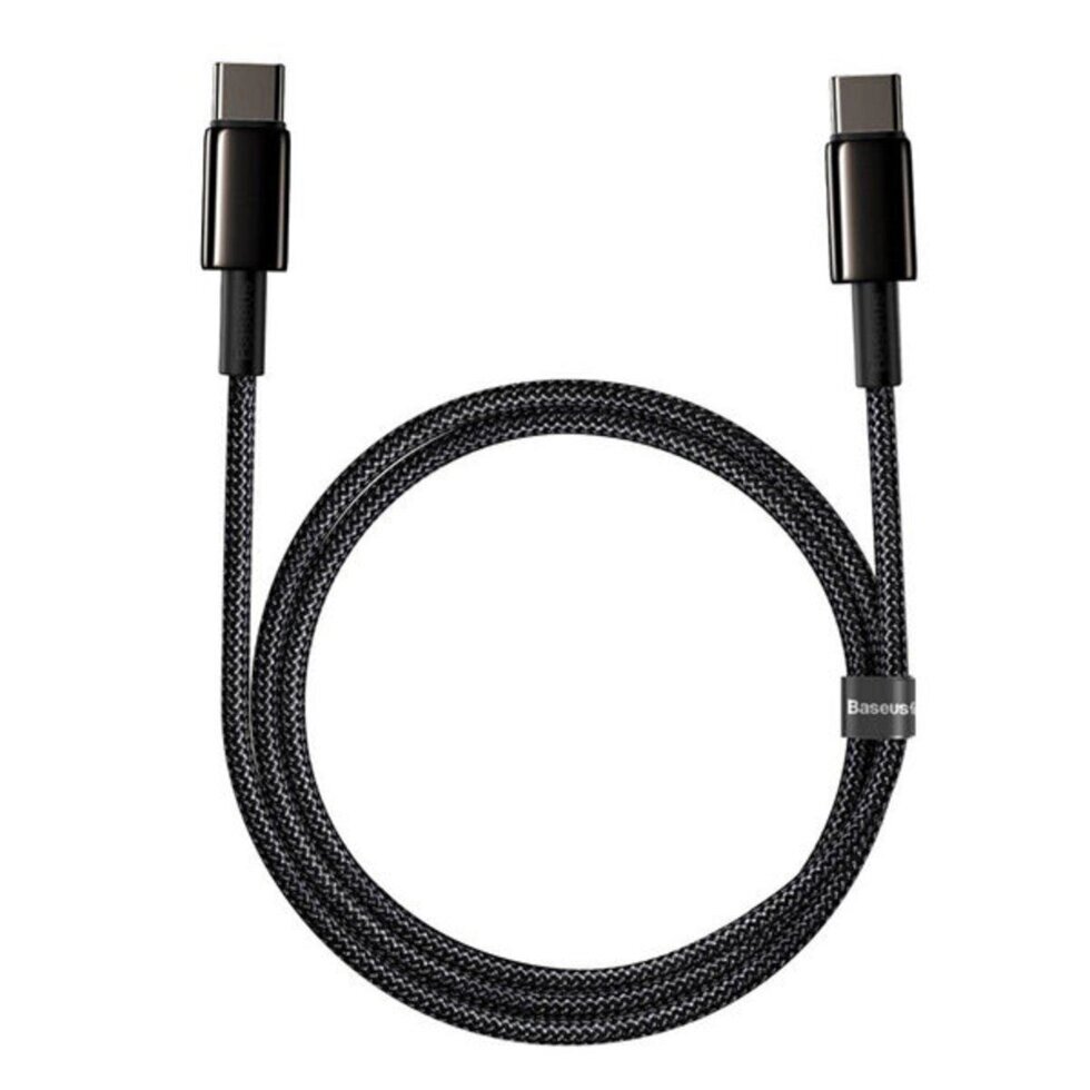 Кабель Baseus Tungsten Gold Fast Charging Data Cable Type-C to Type-C 100W 1m CATWJ-01 від компанії da1 - фото 1