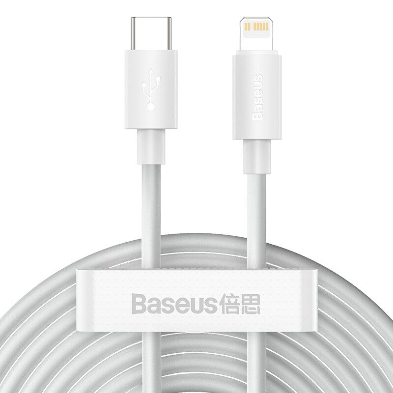 Кабель Baseus Type-C to Lightning Simple Wisdom Data Cable Kit |1.2m, 20W, PD| (2PCS-Set) від компанії da1 - фото 1