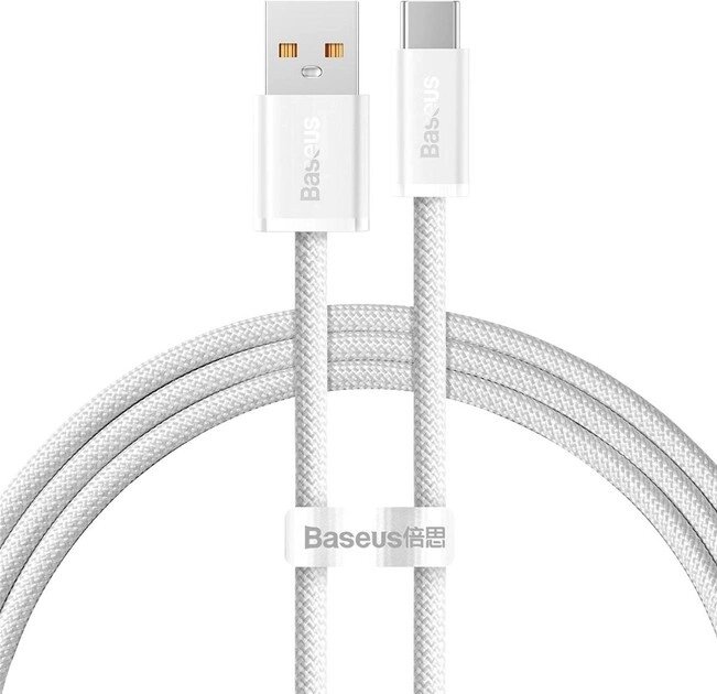 Кабель Baseus USB — Type-C 100 W (20 V 5 A) CALD000602 1 метр білий від компанії da1 - фото 1