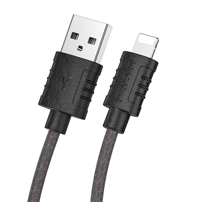 Кабель Borofone BX52 Airy — USB на Lightning — обплетення силіконова піна чорний від компанії da1 - фото 1