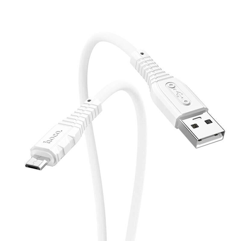 Кабель еластичний силіконовий HOCO X67 Nano silicone charging Micro USB cable 1 м білий від компанії da1 - фото 1