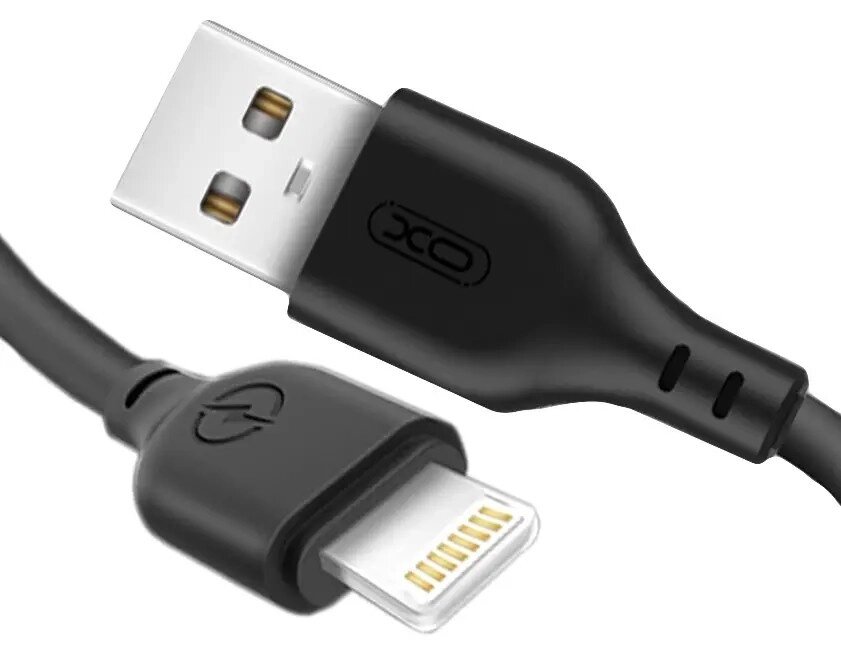 Кабель еластичний XO NB103 USB — Lightning 2 метри чорний від компанії da1 - фото 1