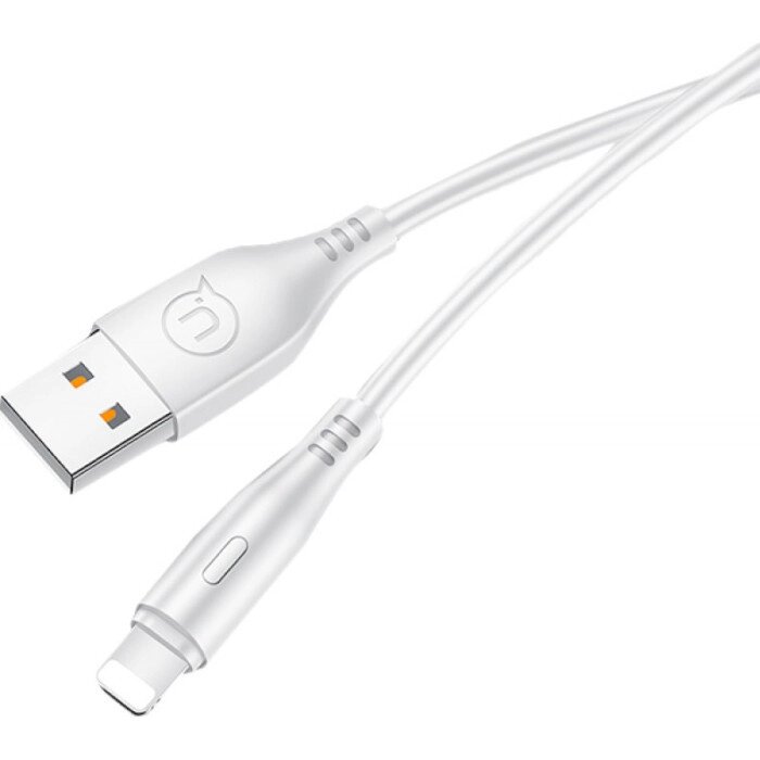 Кабель гнучкий Usams U18 (US-SJ266) Round USB — Lightning 1 метр білий від компанії da1 - фото 1