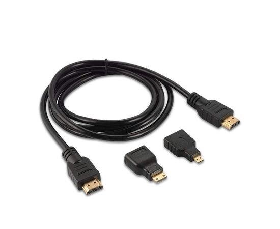 Кабель HDMI 1.5m у комплекті з перехідниками mini-HDMI і micro-HDMI від компанії da1 - фото 1