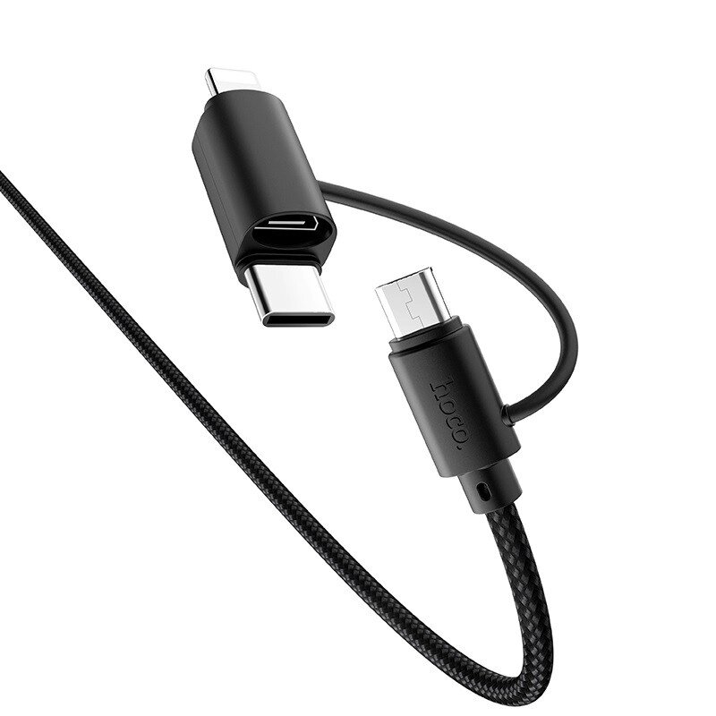 Кабель HOCO Combo Lightning/Micro USB/Type-C Multi-Way X41 |1m, 2.4A| від компанії da1 - фото 1