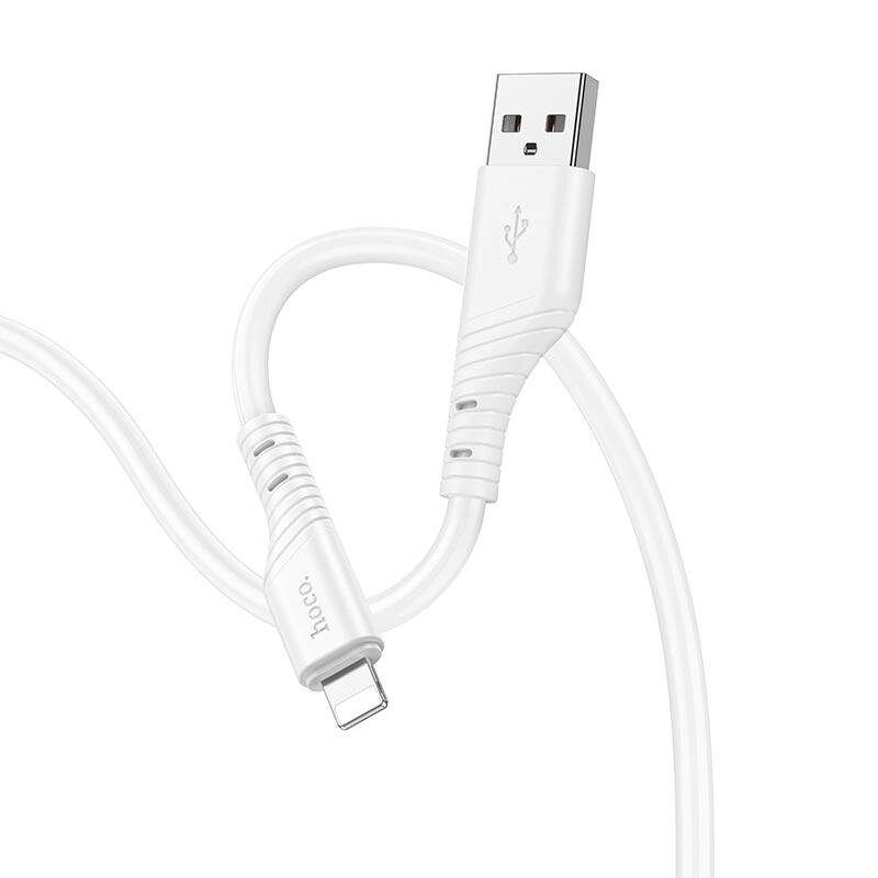 Кабель HOCO Lightning Crystal color silicone charging data cable X97 білий від компанії da1 - фото 1