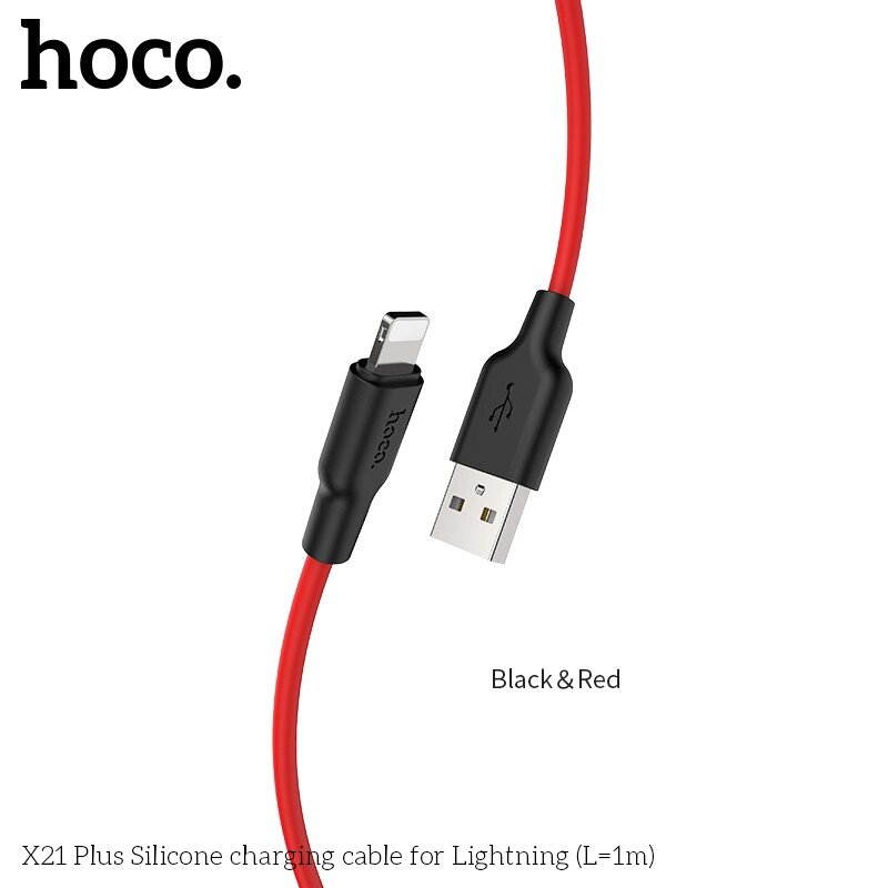 Кабель HOCO Lightning Silicone X21 Plus |1m, 2.4A| від компанії da1 - фото 1