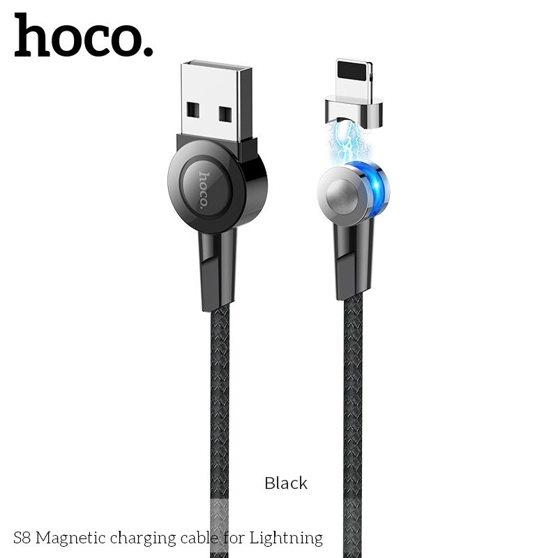 Кабель Hoco магнітний Lightning rotatable plug S8  1.2m, 2.4A від компанії da1 - фото 1