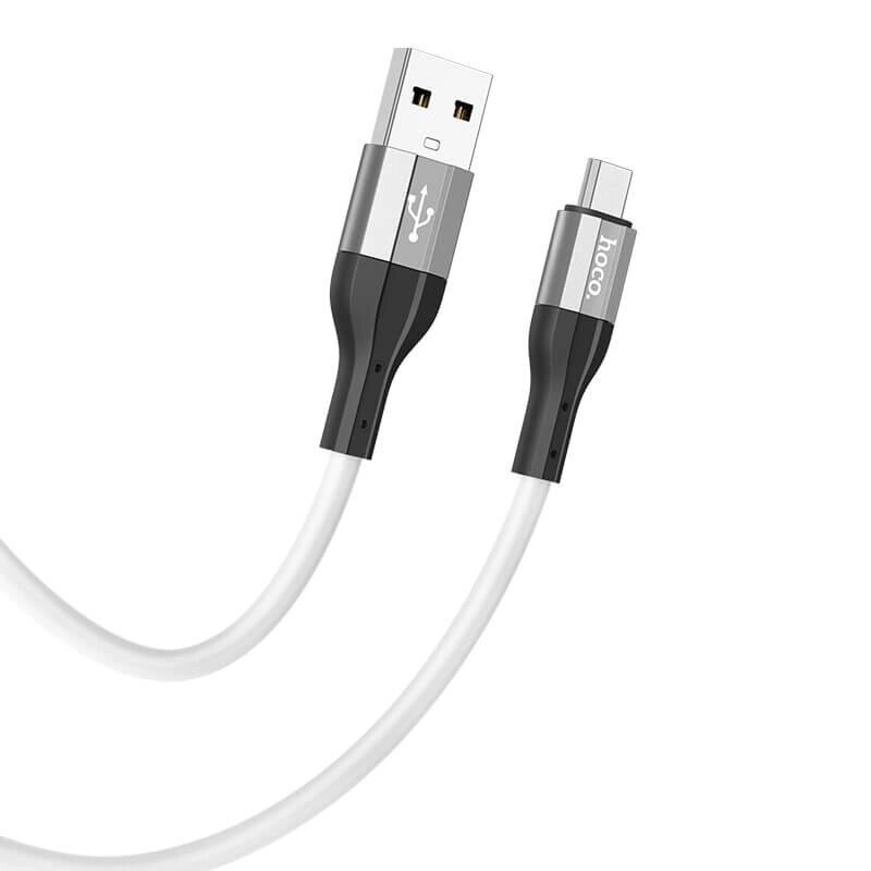 Кабель HOCO Micro USB Creator silicone charging data cable X72 1 м білий від компанії da1 - фото 1