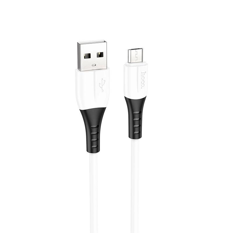 Кабель HOCO Micro USB silicone charging data cable X82 1 метр білий від компанії da1 - фото 1