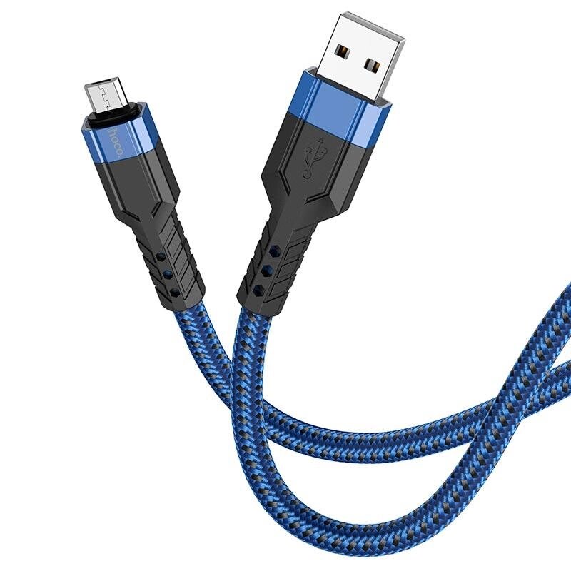 Кабель HOCO MicroUSB charging data cable U110 синий 1.2m від компанії da1 - фото 1