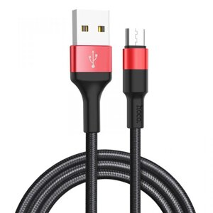 Кабель HOCO X26 Xpress USB — MicroUSB 1 м чорно-червоний