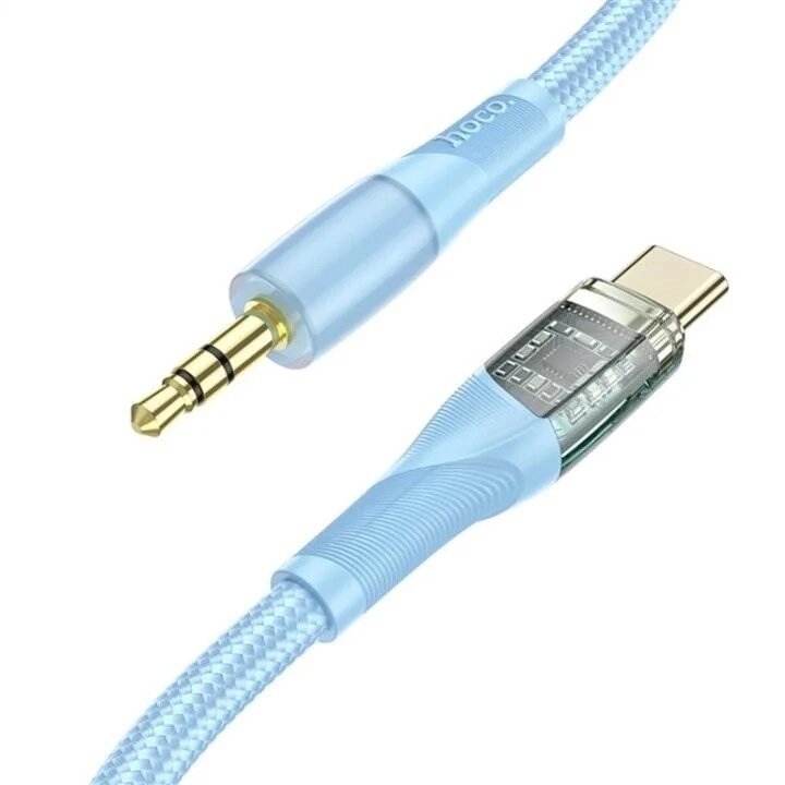 Кабель конвертер 3.5 мм — Type-C HOCO UPA25 Digital audio conversion cable блакитний від компанії da1 - фото 1