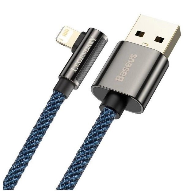 Кабель кутовий Baseus Elbow USB — iPhone (Lightning) CACS00003 1 метр синій від компанії da1 - фото 1