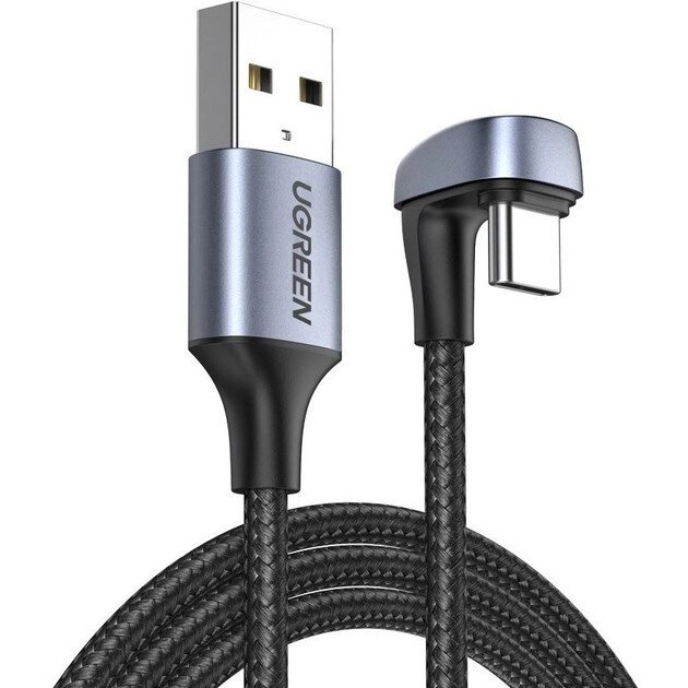 Кабель кутовий — поворот на 90 градусів UGREEN US311 USB 2.0-A to Angled USB-C 1 метр (70313) від компанії da1 - фото 1