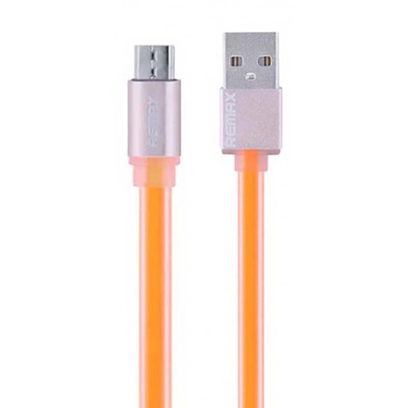 Кабель Micro USB REMAX Colourful RC-005m силікон жовтогарячий від компанії da1 - фото 1